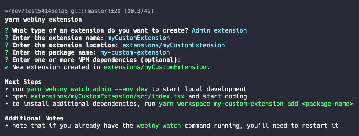 Webiny Extension Command